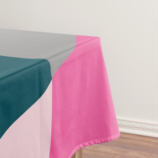 Nappe Elégant vert émeraude rose chaud pastel géométriqu (In Situ)