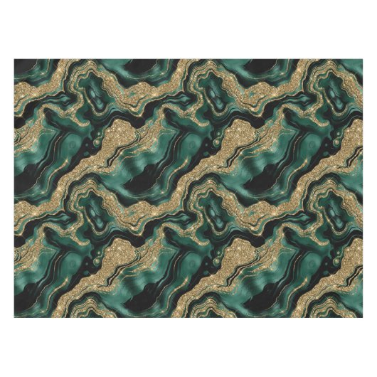 Nappe Élégant vert et or Parties scintillant Agate Motif (Devant (Horizontal))