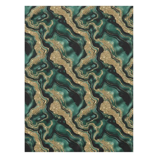 Nappe Élégant vert et or Parties scintillant Agate Motif (Devant)