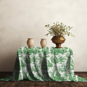 Nappe Élégant vintage vert toile d jouy imprimé