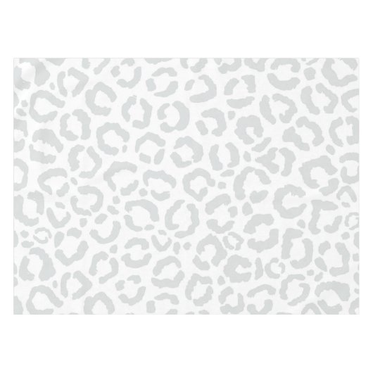 Nappe Elegant White Gray Leopard Cheetah Animal Print (Devant (Horizontal))