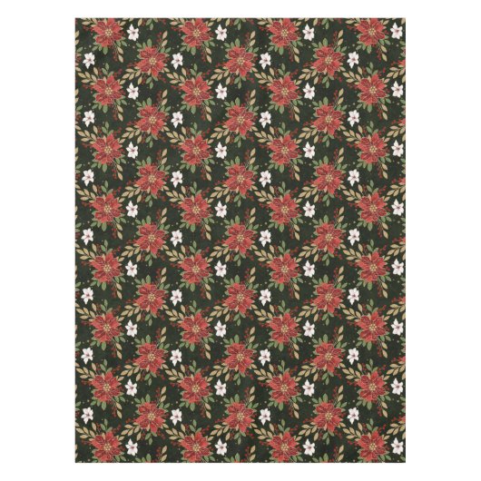 Nappe Elegant Winter Poinsettia on Dark Background (Devant)