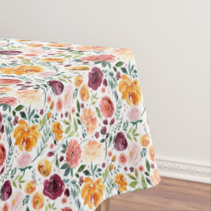 Nappe Elégante aquarelle automne motif floral