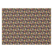 Nappe Elégante aquarelle automne motif floral sur noir (Devant (Horizontal))