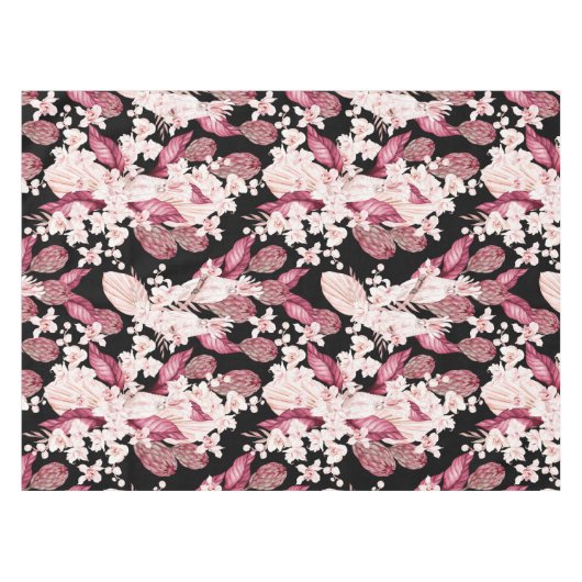 Nappe Elégante aquarelle motif décorative fleurie (Devant (Horizontal))