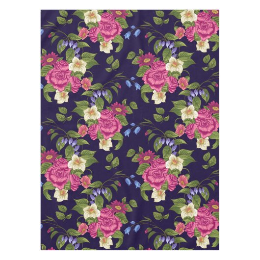 Nappe Elégante aquarelle motif décorative fleurie (Devant)