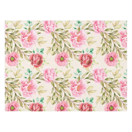 Nappe Elégante aquarelle motif décorative fleurie (Devant (Horizontal))