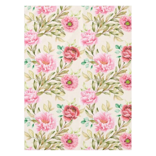 Nappe Elégante aquarelle motif décorative fleurie (Devant)