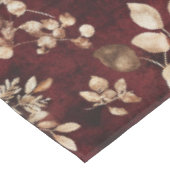 Nappe Elégante Bourgogne et aquarelle blanche Florale (Angle)