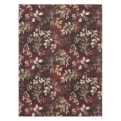 Nappe Elégante Bourgogne et aquarelle blanche Florale (Devant)