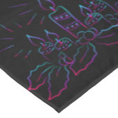 Nappe Élégante couronne de Noël et bougies néon noir (Angle)