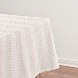 Nappe Elégante Crème Herringbone Zig Zag