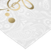 Nappe Elégante dentelle d'or Floral avec Damas blanches  (Angle)