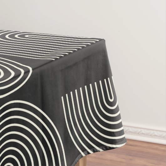 Nappe Elégante Mid Century Mod Arch Lines noir et blanc (In Situ)