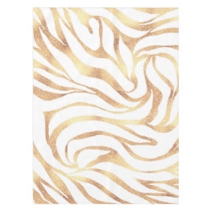 Nappe Elégante Parties scintillant d'or Zebra White Pos