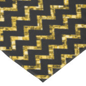 Nappe Elégante Parties scintillant Noir Or Chevron Strip (Angle)