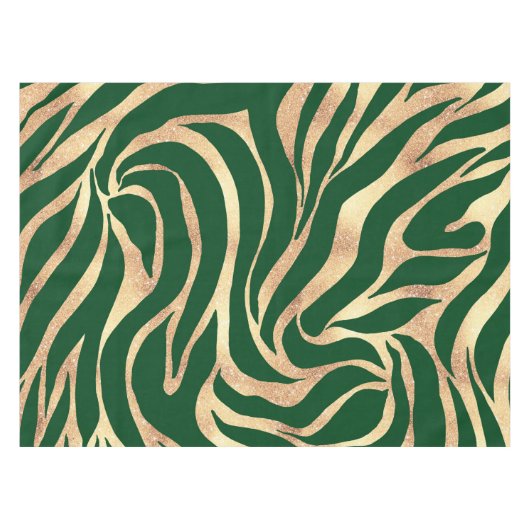 Nappe Elégante Parties scintillant or Zebra Green Poster (Devant (Horizontal))