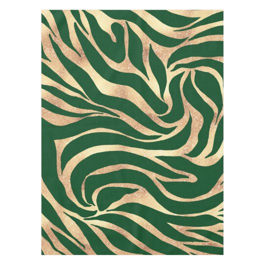 Nappe Elégante Parties scintillant or Zebra Green Poster (Devant)
