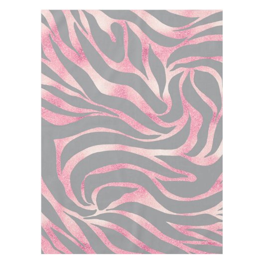 Nappe Elégante Parties scintillant Rose or Zebra Grey Po (Devant)