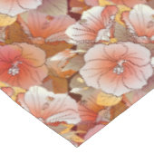 Nappe Elégante Pêche Tropicale Et Fleur D'Hibiscus Blanc (Angle)