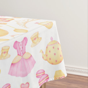 Nappe Elégante Pink & Gold Watercolor Princess Tea Party