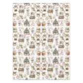 Nappe Élégante scène hivernale avec ornements et oiseaux (Devant)