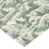Nappe Elégante toile verte avec paysage enneigé (Angle)