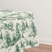 Nappe Elégante toile verte French Country Noël (In Situ)