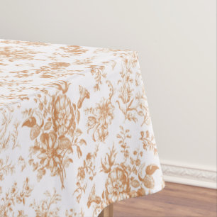 Nappe Élégante Toile Vintage Orange Florale Classique