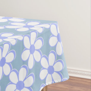 Nappe Élégantes fleurs bleu clair et blanc