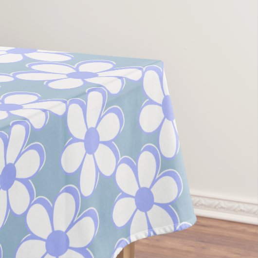 Nappe Élégantes fleurs bleu clair et blanc (In Situ)