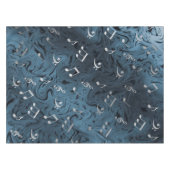 Nappe élégantes notes de musique argentées en bleu (Devant (Horizontal))