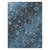 Nappe élégantes notes de musique argentées en bleu (Devant)