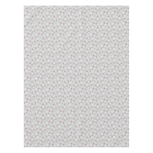 Nappe Élégants flocons blancs et rouges sur gris (Devant)