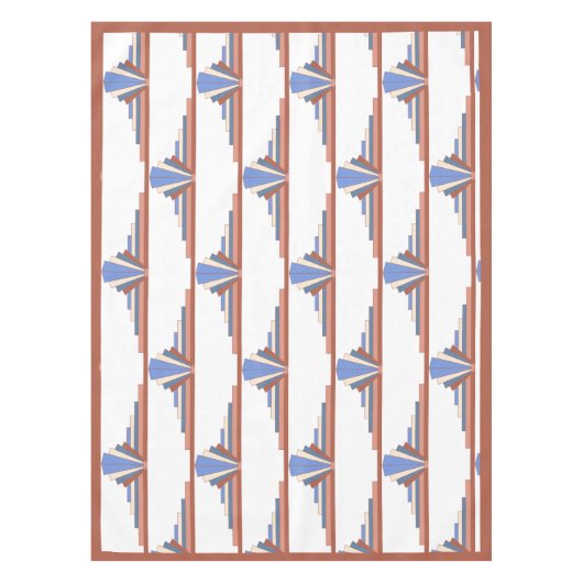 Nappe Éléments Art déco en or rose & bleu (Devant)