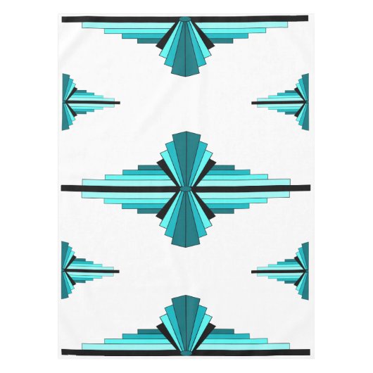 Nappe Éléments Art déco en vert turquoise (Devant)