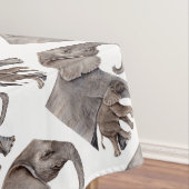 Nappe Eléphant avec bébé éléphant (In Situ)