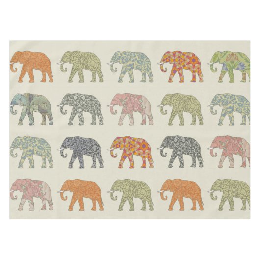 Nappe Eléphant Coloré Animal Motif contemporain (Devant (Horizontal))