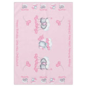 Nappe Eléphants de bébé et Ballons de coeur d'amour rose (Devant)