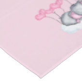 Nappe Eléphants de bébé et Ballons de coeur d'amour rose (Angle)