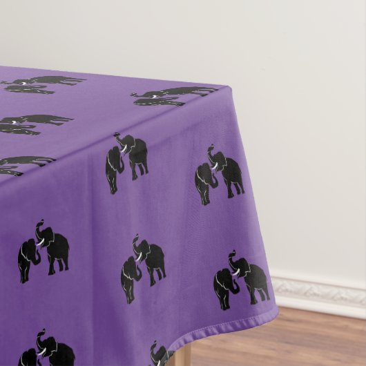Nappe Eléphants Purple Tablecloth Famille Couleurs Perso (In Situ)