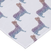 Nappe Embossed Indigo Gradient Paw Print Dog Outline (Angle)