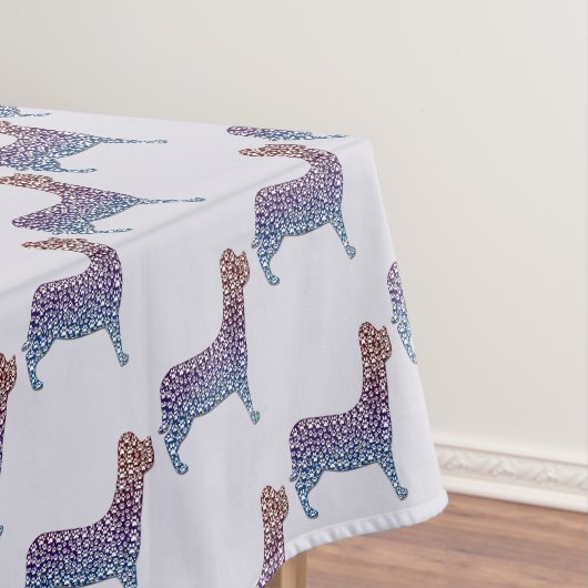 Nappe Embossed Indigo Gradient Paw Print Dog Outline (In Situ)