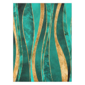 Nappe Emerald Green Gold Métallic Wavy Abstrait (Devant)