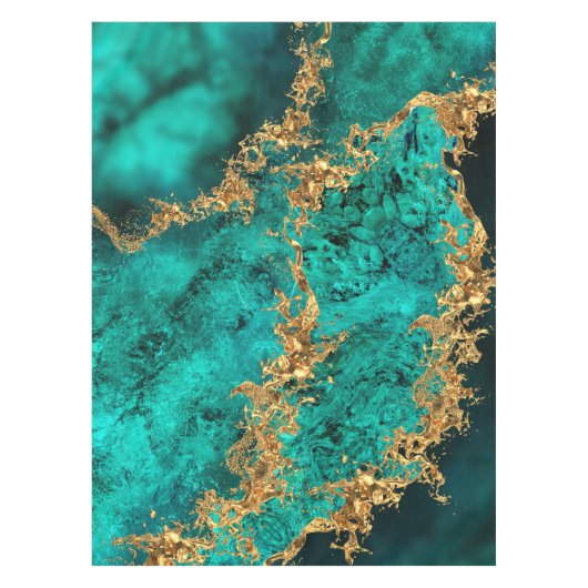 Nappe Emerald Jade Gold Splatter Abstract (Devant)