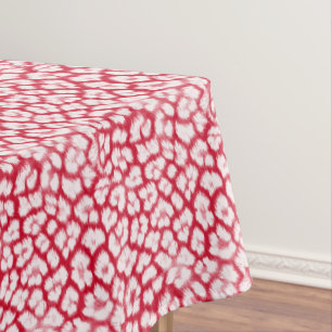 Nappe Empreinte de léopard rouge et blanc