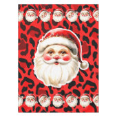 Nappe Empreinte de léopard rouge Retro Père Noël (Devant)
