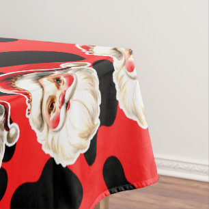 Nappe Empreinte de léopard rouge Retro Père Noël