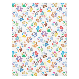 Nappe Empreinte de patte couleur Pastel