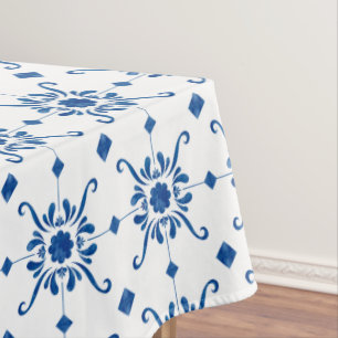 Nappe en carrelage bleu portugais